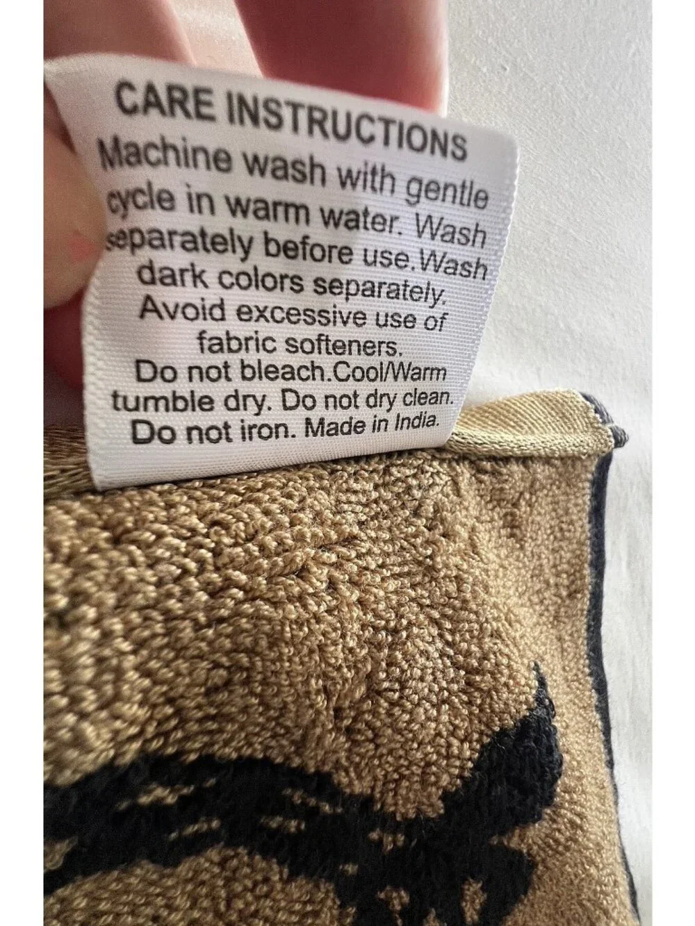 Leopard Cheetah Bath Towel Set 2 Black Gold Reversible 100% Cotton Animal Print